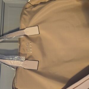 LouLu Beige Handbag with Gold Accents